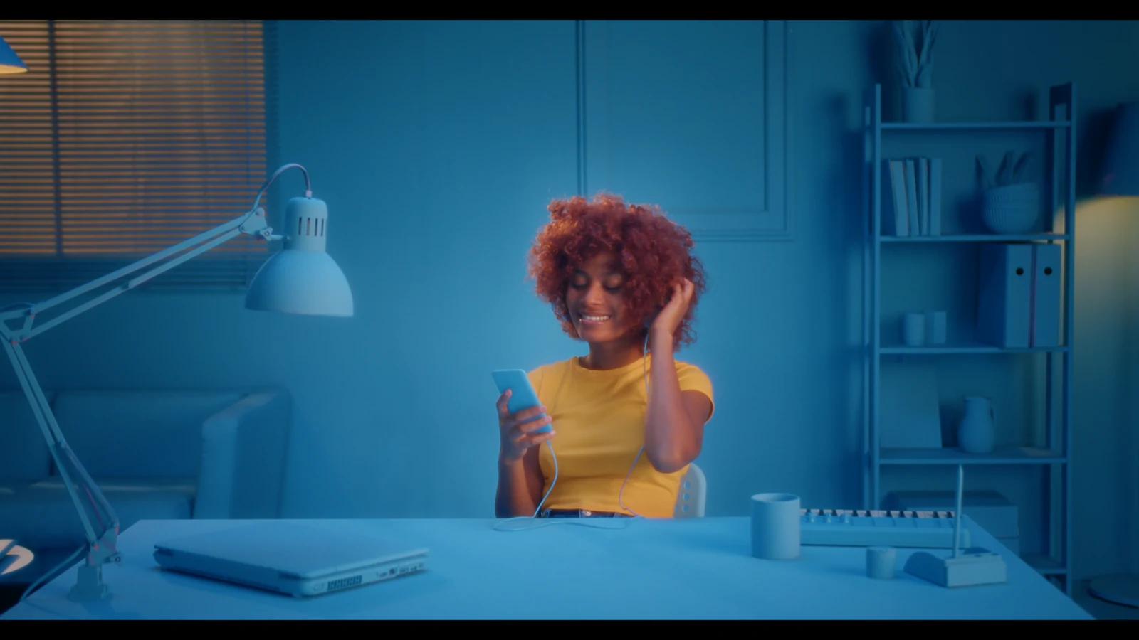 In Blue — color-graded frame